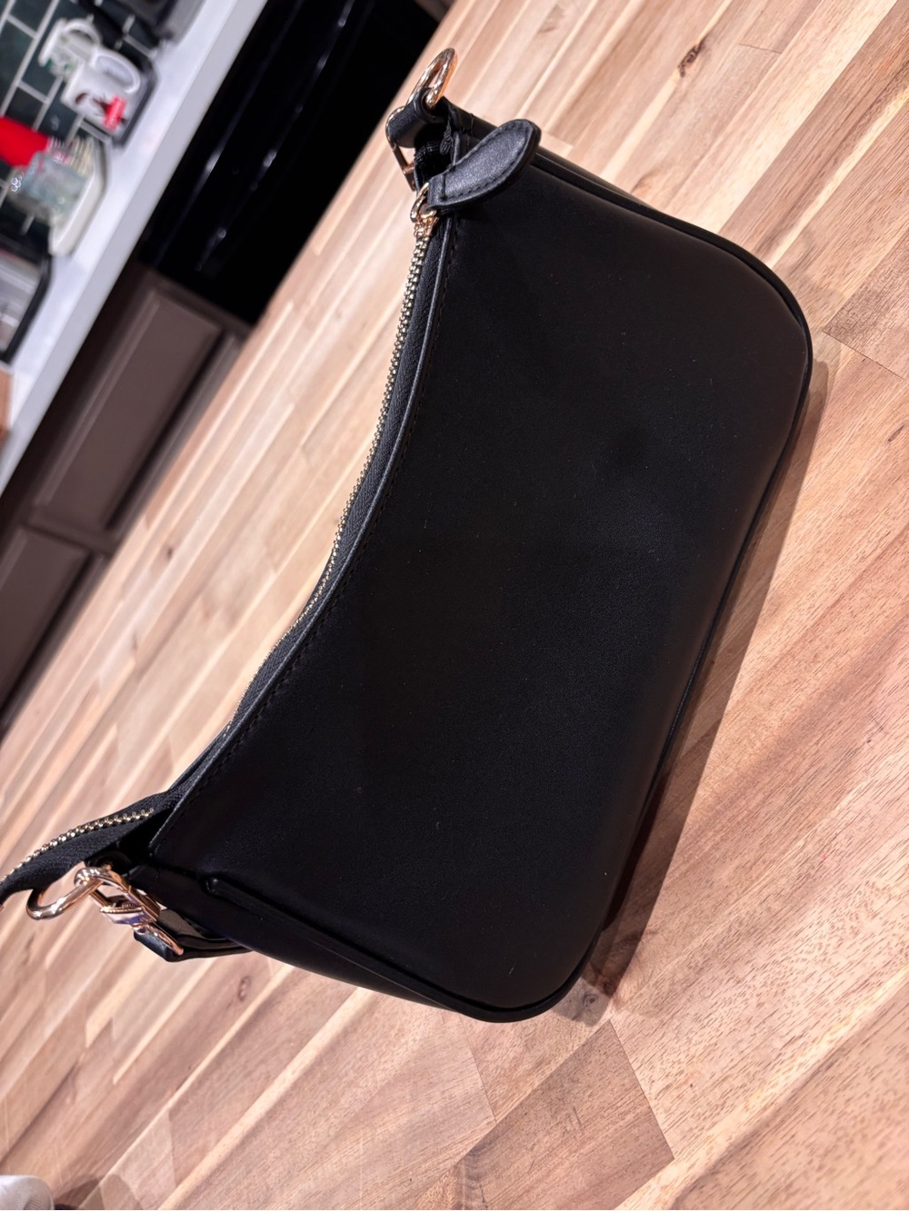 Black Mini Shoulder Bag with Gold Zip. Great condition.
